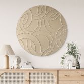 Wanddecoratie Abstracte ringen beige - Grande - Alu-Dibond Rond 