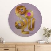 Wandbild Soul trifft auf Vinyl - Musik für die Seele - Harrison - Alu-Dibond - Rund 