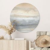 Wandbild Gold-graue Landschaft aus Pinselstrichen - Hobday - Alu-Dibond - Rund 