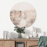 Wandbild Verträumte Landschaft mit Holzsteg - Imaginative - Alu-Dibond - Rund 