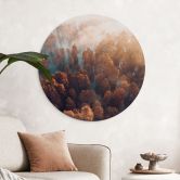 Wandbild Herbstwald im Nebel - Ioricon - Alu-Dibond - Rund 