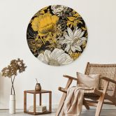 Wandbild Blütenpracht in Ocker - Alu-Dibond Rund - Jaszke 