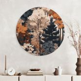 Wandbild Bunter Herbstwald - Jaszke - Alu-Dibond Rund 