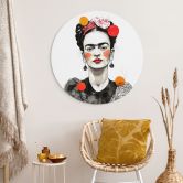 Wandbild Frida Kahlo Pop-Art Porträt - Jaszke - Alu-Dibond Rund 