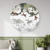 Kinderzimmer Wandbild Kikki Belle - Freche Äffchen - Alu-Dibond Rund 
