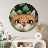Wandbild Süße Katze im Busch - Korenkova - Alu-Dibond Rund 