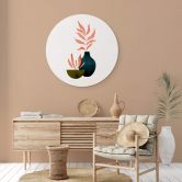 Wandbild Kubistika - Herbstliche Pflanzen - Alu-Dibond Rund 