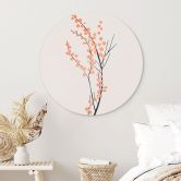 Wandbild Pfirsichfarbene Kirschblüten - Kubistika - Alu-Dibond - Rund 