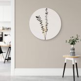 Tableau en alu-Dibond Kubistika - Eucalyptus noir et doré - Rond 