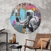 Wandbild Astronaut mit Taube - Kuryliuk - Alu-Dibond Rund 