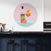 Wandbild Aperol Spritz - Lizde - Rund - Alu-Dibond 