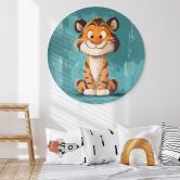 Wandbild Fröhliches Tigerbaby - Magnusson - Alu-Dibond Rund 