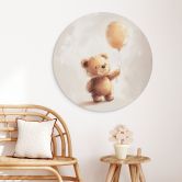 Fototapet Lille bamse med ballon - Magnusson - Alu-Dibond Round 