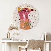 Wandbild Sockenliebe trifft Flower Power - Mokate - Alu-Dibond Rund 