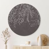 Wandbild Elegante Weidenzweige in Dunkelgrau - Ms Tiff - Alu-Dibond Rund 