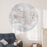 Wanddecoratie sprookjeswereld met kasteel en eenhoorn - Ms Tiff - Alu-Dibond - Rond 