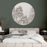 Wandbild Wald mit Waldlandschaft in Beige - Ms Tiff - Alu-Dibond Rund 