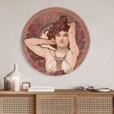 Alu-Dibond Mucha - Edelsteine: Amethyst - Rund 