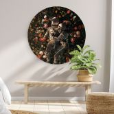 Wandbild Astronauten auf einer Blumenwiese - Nicebleed - Alu-Dibond - Rund 