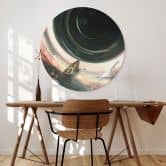 Wandbild Weltall: Astronaut im Boot - Nicebleed - Alu-Dibond - Rund 