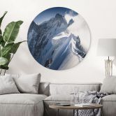 Wandbild Gipfel des Mont Blanc - Nienartowicz - Alu-Dibond Rund 