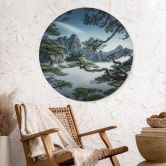 Wandbild Kiefernwald im Huang Shan Gebirge - NingYun Ye - Alu-Dibond Rund 