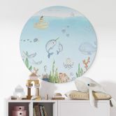 Wandbild Niedliche Unterwasserwelt - Alu-Dibond Rund - Oliver Robins 