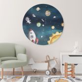 Wandbild Weltraum Abenteuer mit Astronauten - Oliver Robins - Alu-Dibond - Rund 