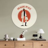 Wandbild Imagine Peace - Zwei für Frieden und Hoffnung - Retrodrome - Alu-Dibond Rund 