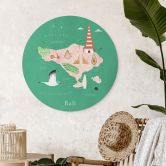Wandbild Karte von Bali - Rivers - Alu-Dibond - Rund 