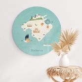Wandbild Karte von Mallorca - Alu-Dibond Rund - Rivers 
