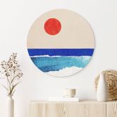 Wandbild Ruhiger Strand bei Sonnenuntergang - Rivers - Alu-Dibond Rund 