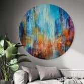 Tableau sur alu-Dibond rond Ville abstraite - Schmucker 