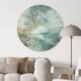 Wandbild Salbeigrünes Nebellicht - Schmucker - Alu-Dibond Rund 