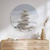Wandbild Steine am Meer - Alu-Dibond Rund 