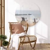 Wandbild Strand mit Meerblick - Alu-Dibond Rund 