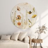 Wandbild Wilde Wiesenblumen im Sonnenlicht - Talen - Alu-Dibond Rund 