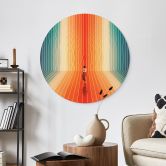 Wandbild Frau vor der Regenbogen-Kulisse - Taudalpoi - Alu-Dibond - Rund 