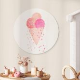 Rundes Wandbild Treechild - Drei Eiskugeln im Sommer - Alu-Dibond 