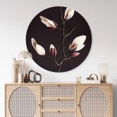 Wandbild Edle Magnolienblüten - Alu-Dibond Rund - Treechild 