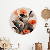 Wandbild Korallenrote Mohnblumen - Treechild - Alu-Dibond - Rund 