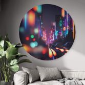 Tableau sur alu-Dibond rond Treechild - Night Out 