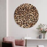 Wandbild Wilder Leopard - Animal Print - Tunaboylu - Alu-Dibond Rund 