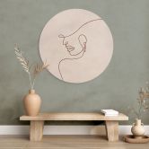 Wandbild Zarte Konturen einer Frau - Line Art - Tunaboylu - Alu-Dibond Rund 
