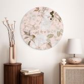 Wandbild Boho-Illustration mit Blumen und Früchten - UN Designs - Rund - Alu-Dibond 