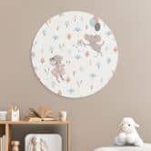 Wandbild Kleine Mäuse mit Luftballons - UN Designs - Rund - Alu-Dibond 