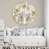 Wandbild Tiere im tropischen Dschungel - Alu-Dibond - UN Designs - Rund 
