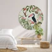 Wandbild Tukan im Dschungel-Paradies - UN Designs - Alu-Dibond - Rund 
