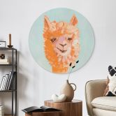Wandbild Oranges Alpaca - Zwara - Alu-Dibond - Rund 