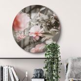 Glasbild Annie - Rosenblüte - Rund 